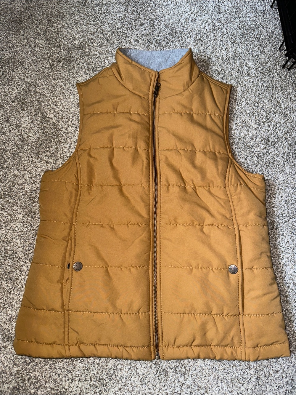 Natural Reflections Mustard Quilted Sleeveless Puffer Vest